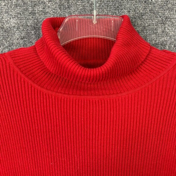 Reference Point Ribbed Turtleneck Sweater Women Plus 3X Red Long Sleeve - Picture 3 of 9